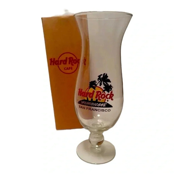 Hard Rock Cafe HURRICANE San Francisco glassware New With Box - Picture 1 of 4